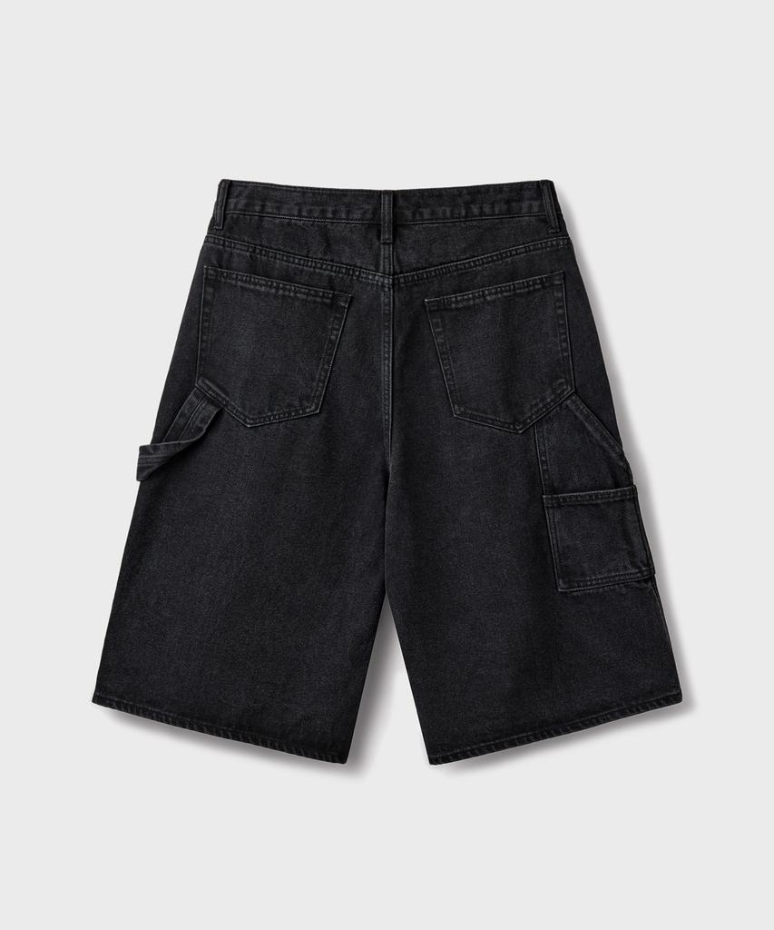 Beulaendideu Double Knee Carpenter Denim Shorts [Washed Black]