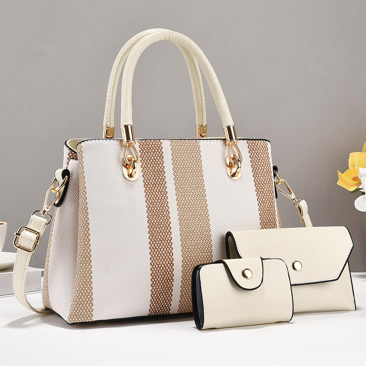 

3 Piece Set Leather Luxury Handbags Purses Women Bags Designer Female Shoulder Crossbody Bag 2024 Trend Ladies Messenger Bags