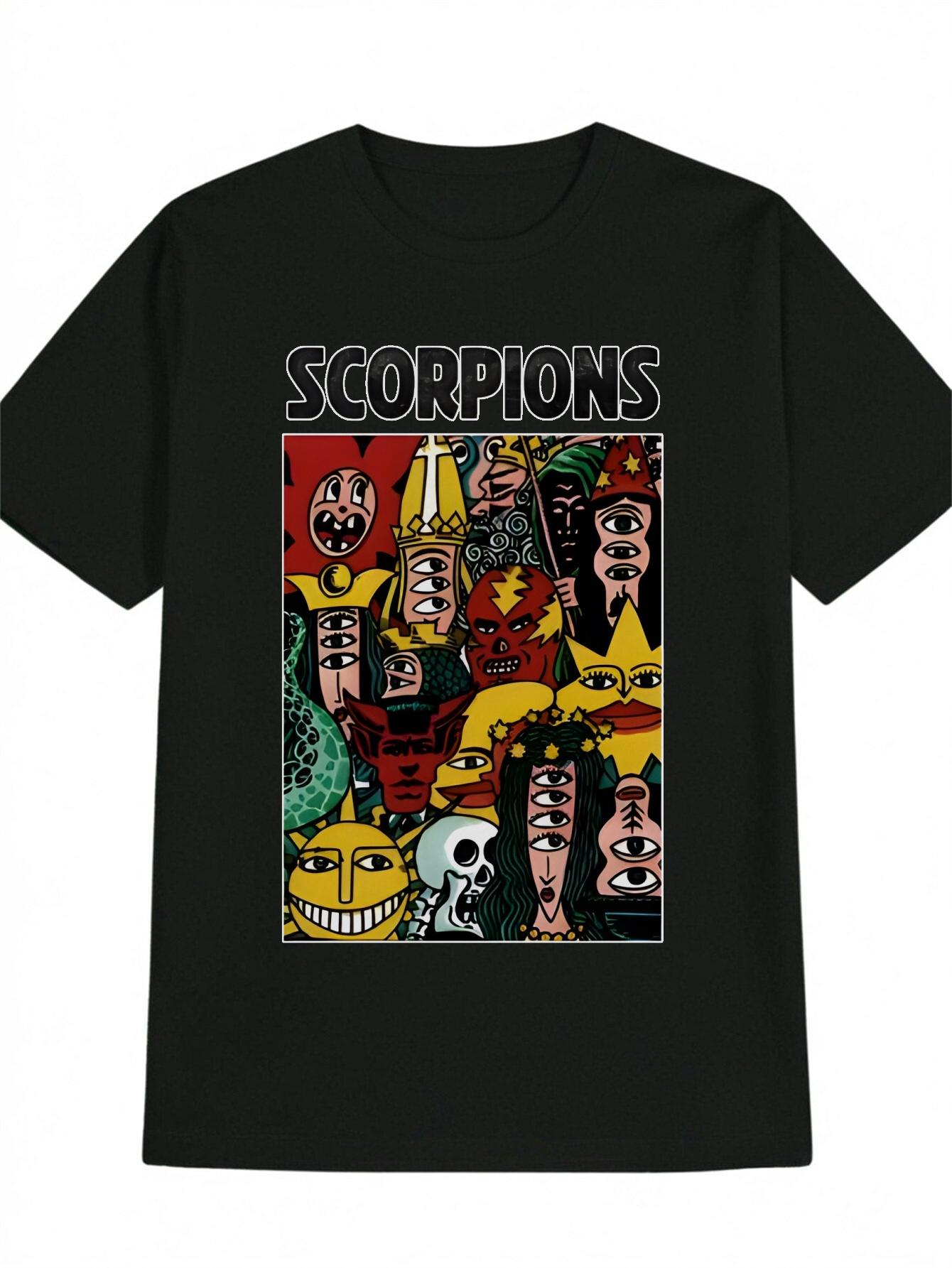 

Red & Yellow Crown Graphic T-shirt - Casual Crew Neck Tee with Colorful Cartoon Design L