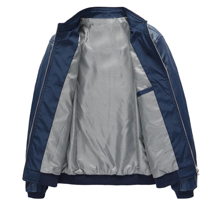 Весенняя новая молодежная куртка мужская тонкая корейская версия облегающая искусственная — фото 4