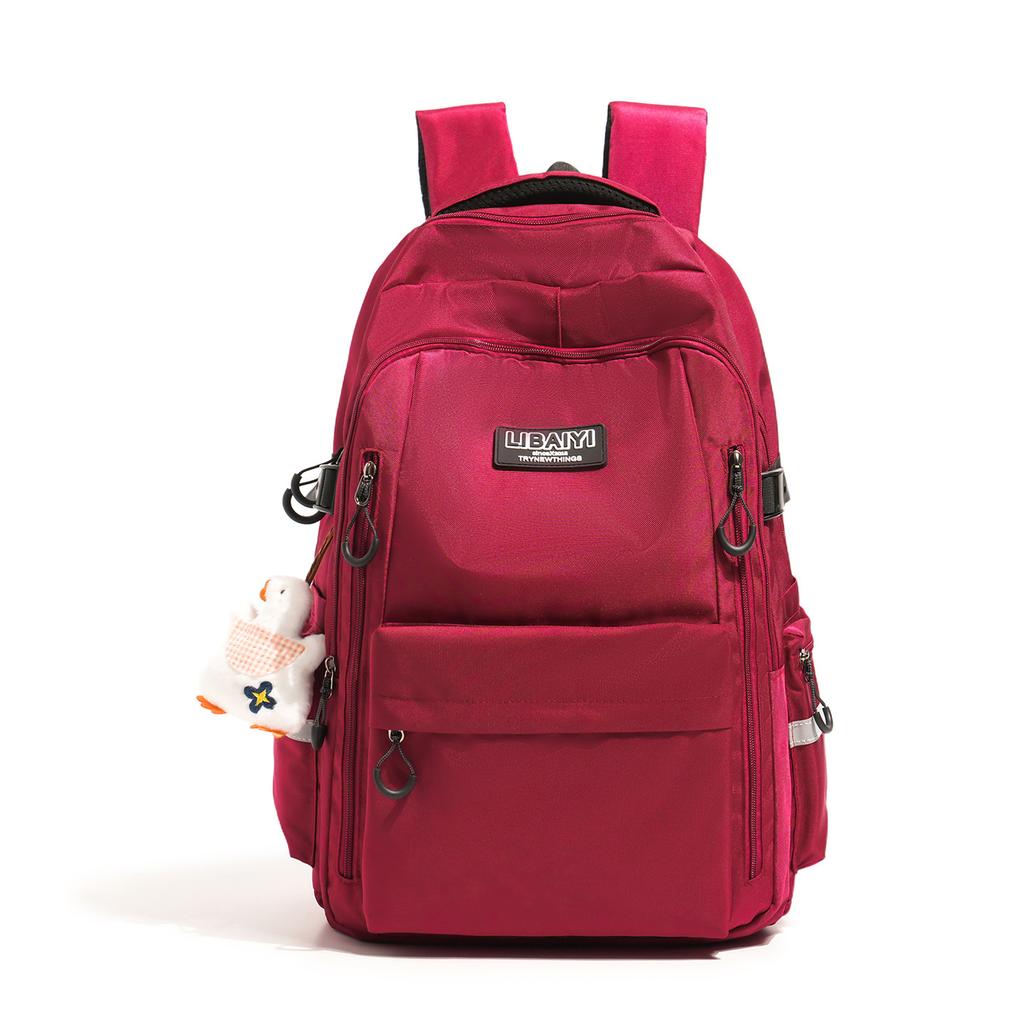 Schoolbag1011 summer new leisure computer schoolbag student solid color large capacity outdoor travel backpack Korean version backpack