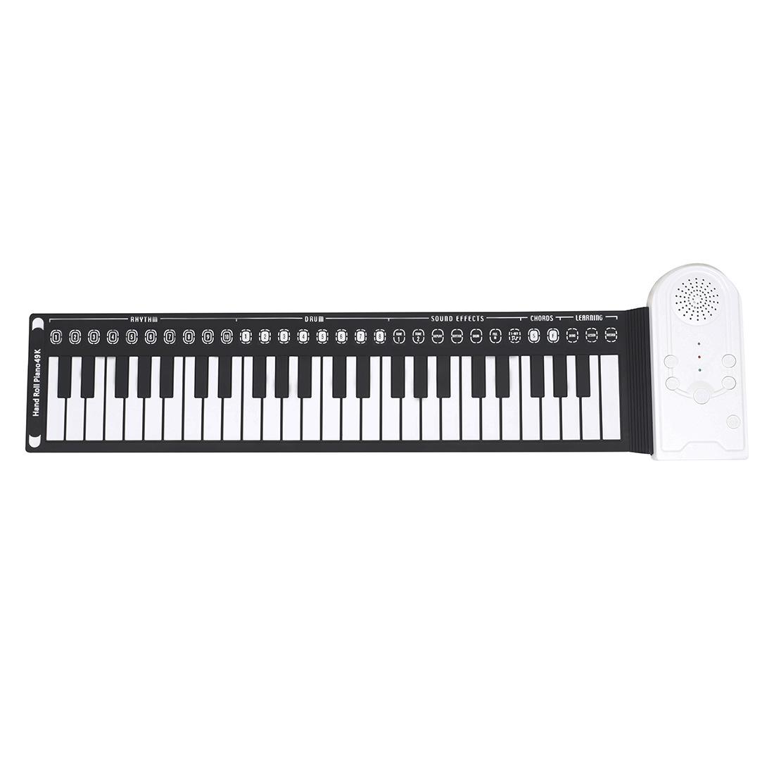 Portable 49-Key Folding Electronic Piano - Beginner Keyboard Instrument белый