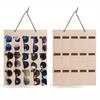 Wall Mounted Foldable Eyeglasses and Sunglasses Storage Organizer with 15 Slots, Rectangular Space Saving Hanging Bag for Home