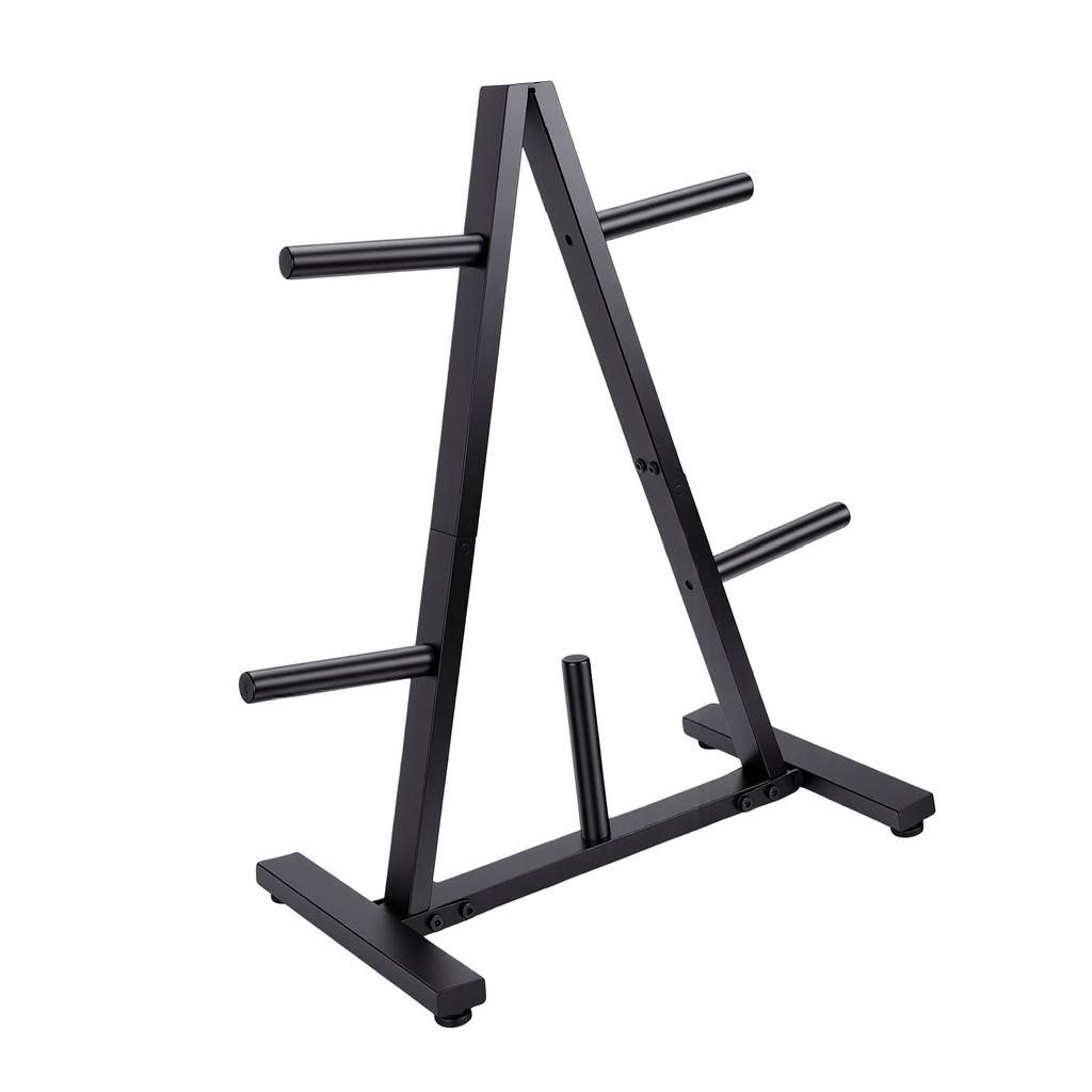Weight Plate Storage Rack Heavy Duty Steel Weight Plate Holder Barbell Bumper Organizer Triangle Space Saving for Home
