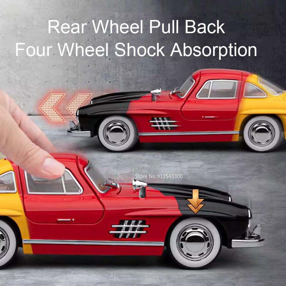 1:22 300SL SL63 NA1 Model Toy Car Diecast Metal Sound Light Pull Back Shock Absorption Miniature Sports Cars Models Boys Gifts