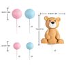 22pcs Brown Bear Foam Balls Gender Reveal Cake Toppers for Birthday Baby Shower Party Decorations (Pink Blue)