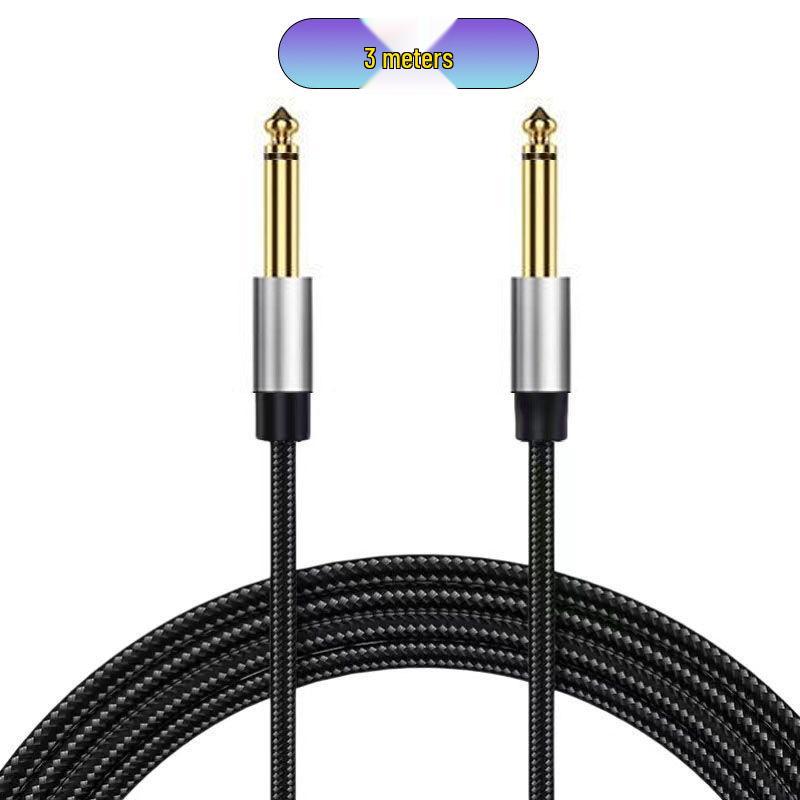 6.35mm To 6.5mm Male-to-Male Audio Cable for Amplifiers, Speakers, Laptops, and Microphones