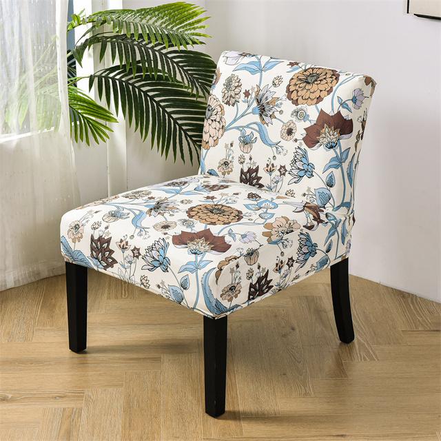 Accent Armless Chair Cover Bohemian Single Sofa Chair Slipcovers Nordic Stretch Chair Seat Covers Elastic Couch Protector Covers