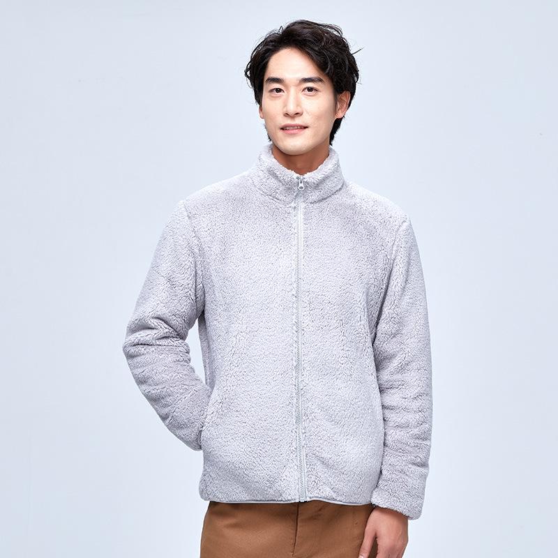 Unisex Lambswool Jaquette: Stand Collar Polar Fleece Coat for Autumn and Winter