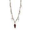 Stylish Gothic Crucifix Necklace With Thorn Details Elegant Retro Alloy Chain Accessory Perfect Gift For Her Him