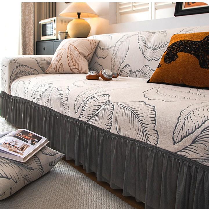 Jacquard Velvet Sofa Cover All Season Universal All In One Lazy Sofa Anti Cat Scratch Full Cover Scratch Resistant and Wear Resistant