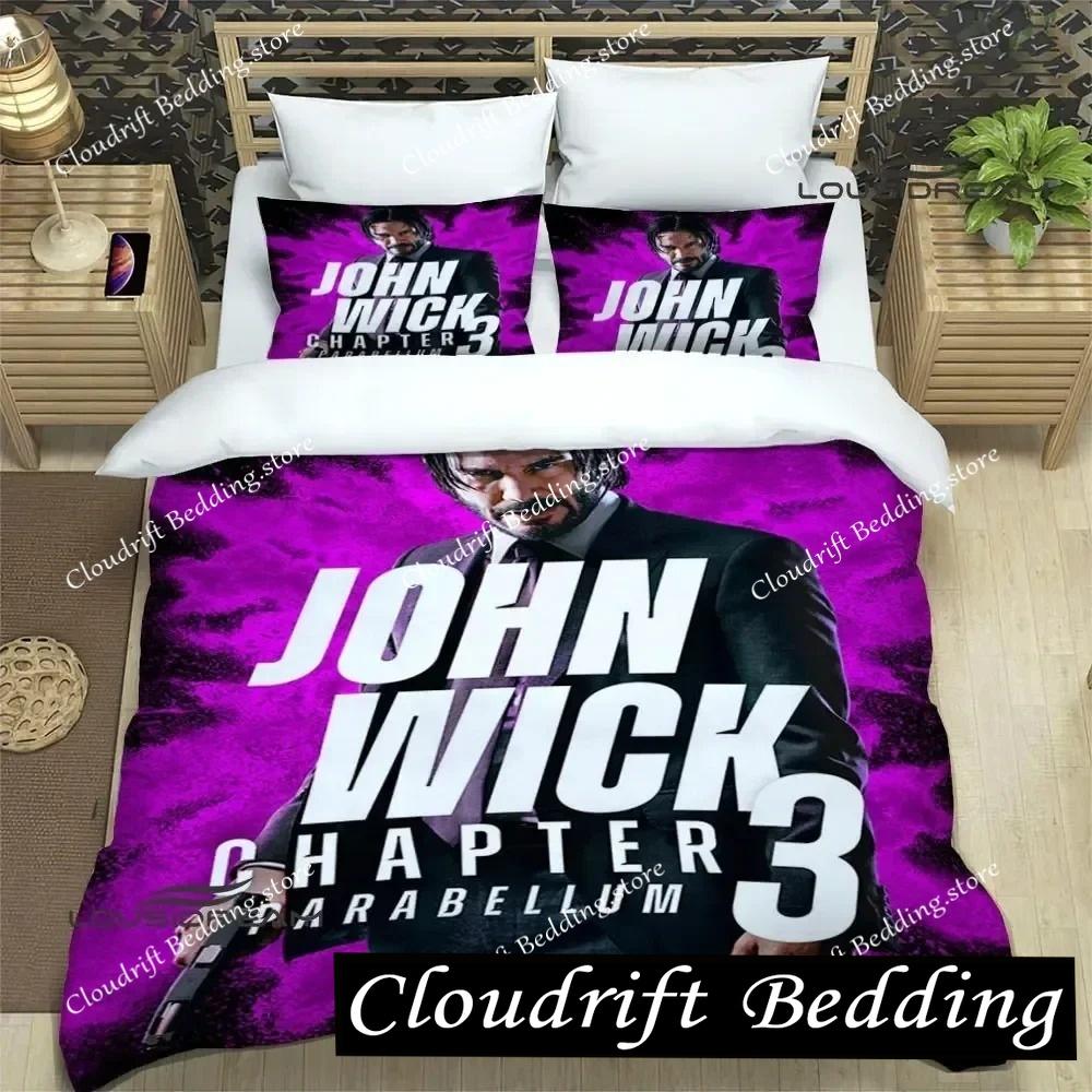 Movie John Wick Printed Bedding Sets Exquisite Bed Supplies Set Duvet Cover Bed Comforter Set Bedding Set Luxury Birthday Gift