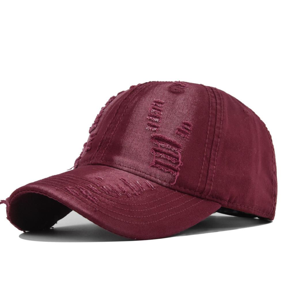 Solid Color Baseball Cap With Curved Brim Washed Cotton Sun Hat