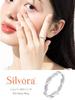Silvora 925 Sterling Silver Ring with Zirconia, Women's, Twisted, Size 16