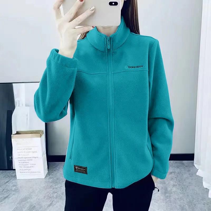 Women Autumn and Winter Fleece Jacket Can Be Worn in Thickened Double-sided Fleece Polar Fleece Jacket M
