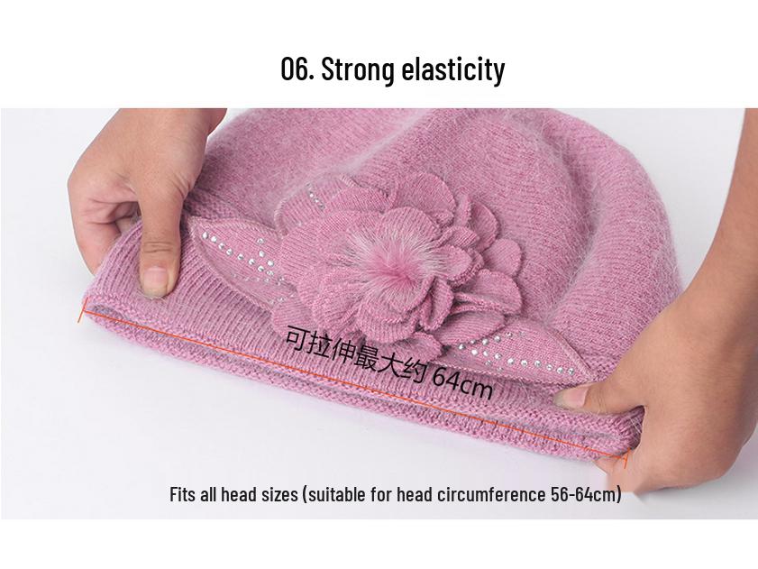 Women's Thick Velvet-Lined Rabbit Fur Knit Beret for Autumn/Winter: Korean Style with Ear Protection