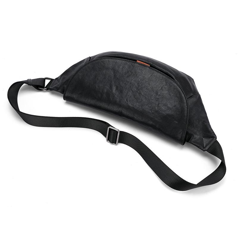 

Мужская сумка кроссбоди из натуральной кожи – Большая вместимость, Легкая, Модная повседневная нагрудная сумка чёрный