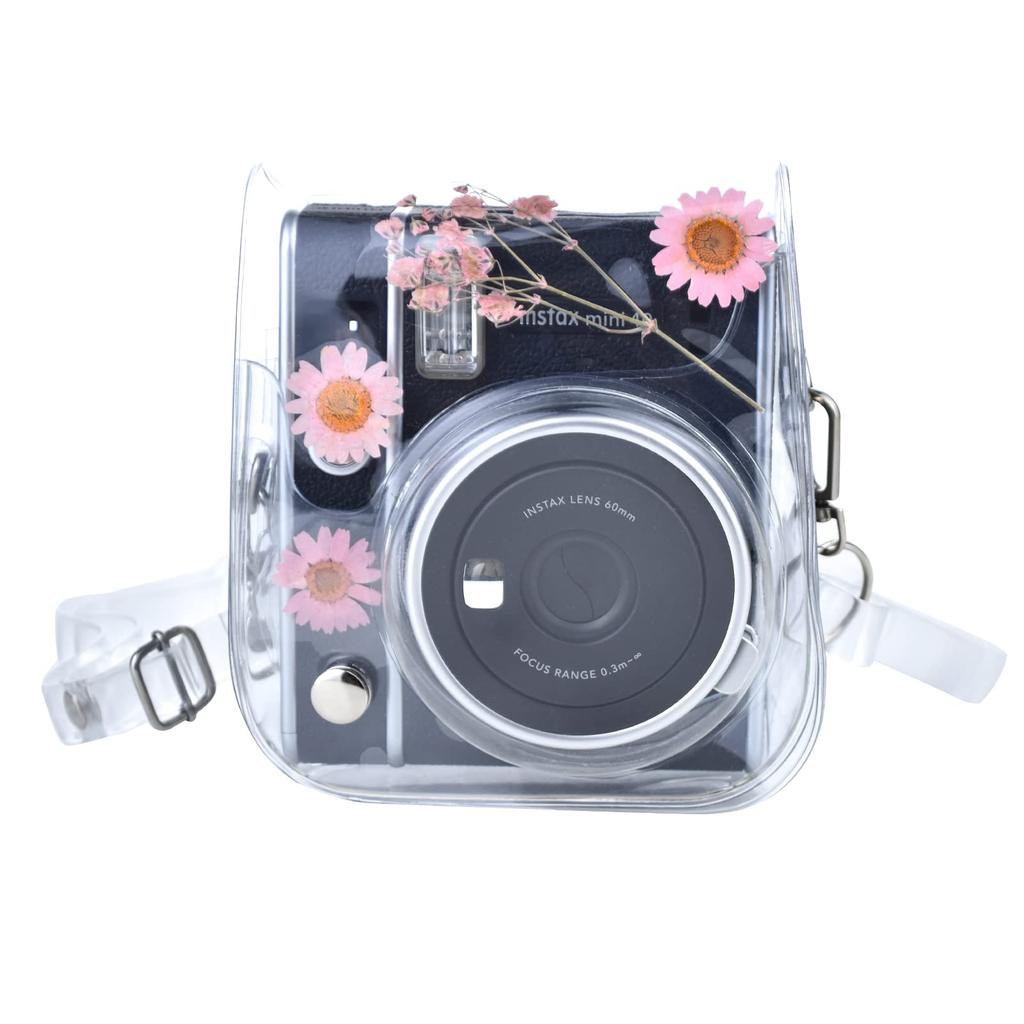 Kinokoo Instax Mini 12 Case, Fujifilm Instax Mini 8, Mini 8+, Mini 9, Mini 11, Mini 40 Case with Shoulder Strap, PVC (Mantenboshi Pink)