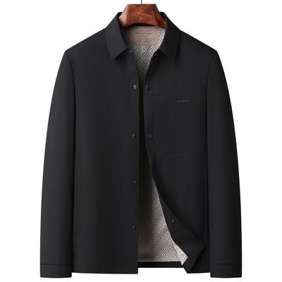 Frühlings- und Herbst-Dünne Freizeitjacke Herren Revers-Knopfjacke