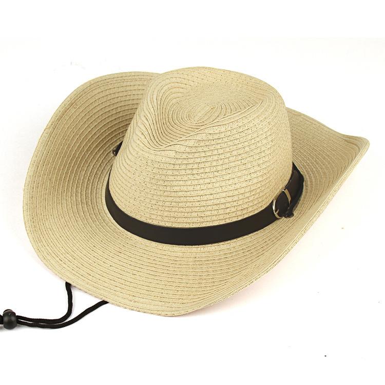 Unisex Western Cowboy Hat Summer Sun Protection Large Brim Beach Straw Hat Foldable Denim Hat for Men And Women