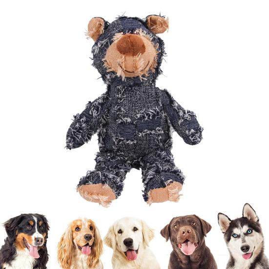 Jucărie de pluș ursuleț de pluș indestructibilă, jucărie de câine urs pentru mestecători agresivi, umplută