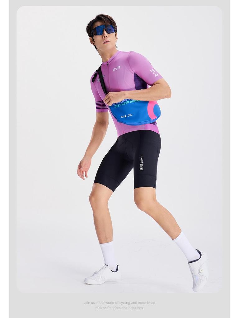 EVR Men's Quick-Dry Summer Cycling Jersey - Short Sleeve Printed Top (Explore Series)
