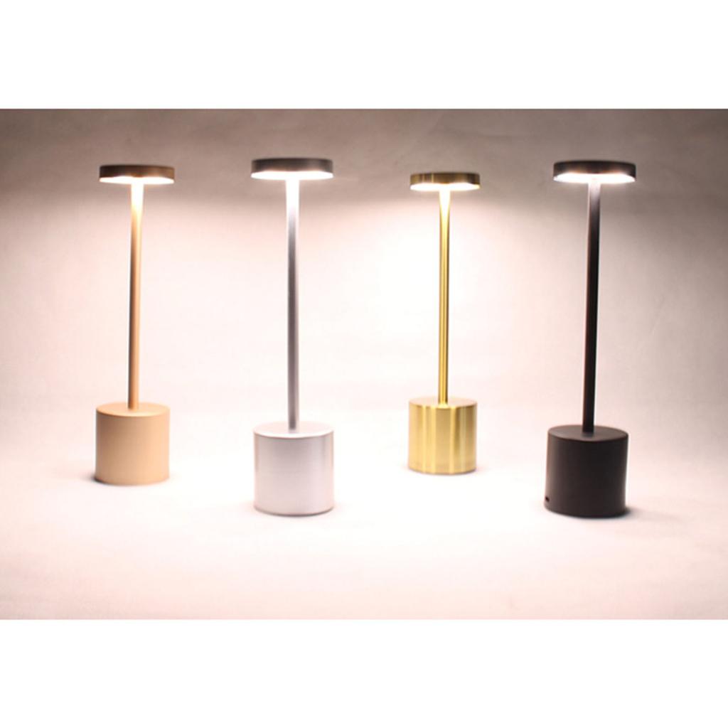 3 Colors I Shape Table Lamp Stepless Dimming LED Eye Protection Bedside Bar Desk Light for Ambiance Silver