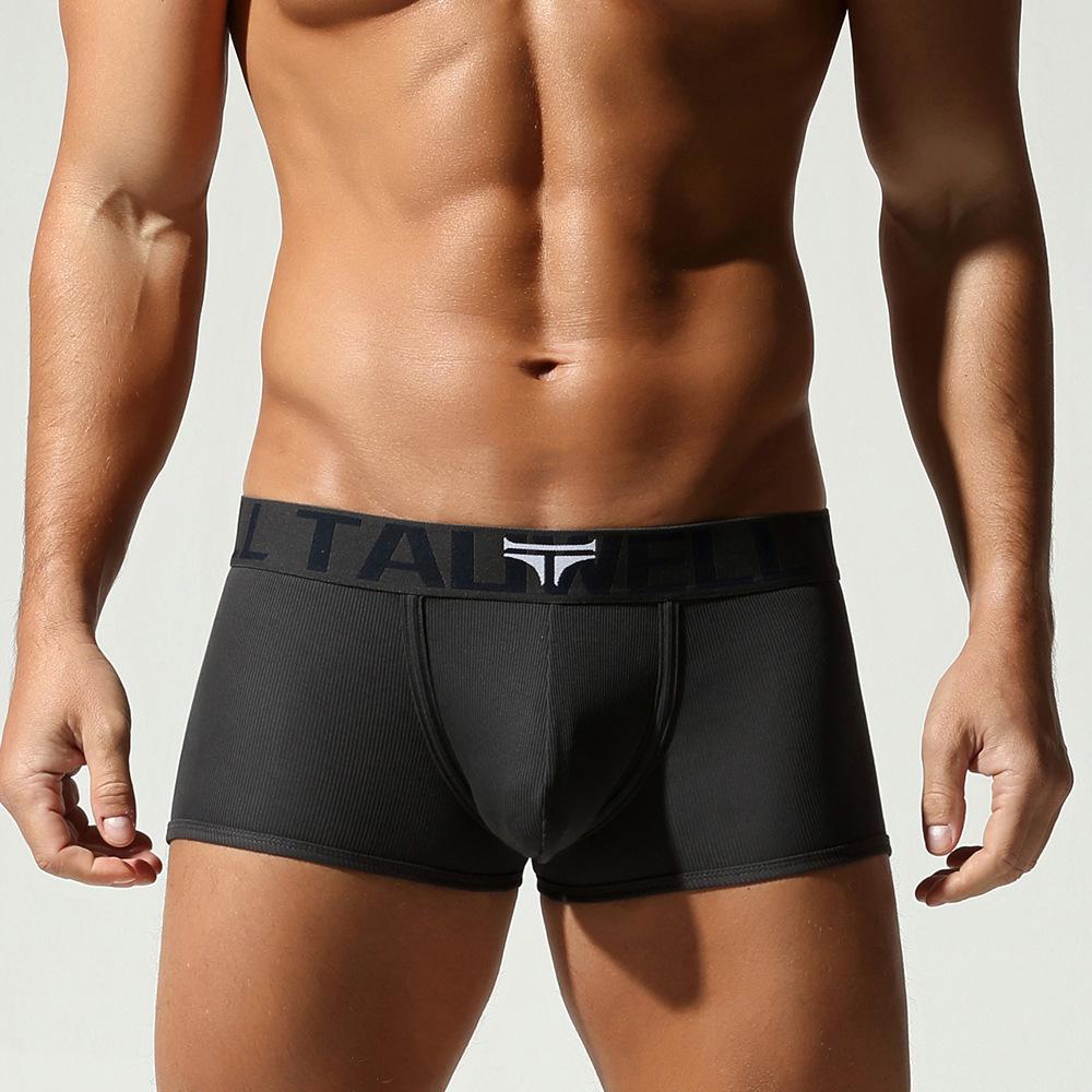 TAUWELL Men's Solid Color Streetwear Cotton Boxer Briefs