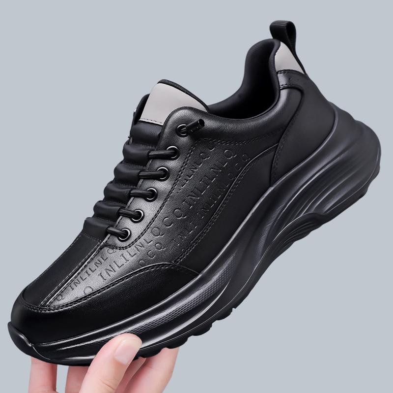 TUINANLE Adidași din piele pentru bărbați, pantofi cu înălțător, adidași casual de modă pentru bărbați, invizibili, respirabili