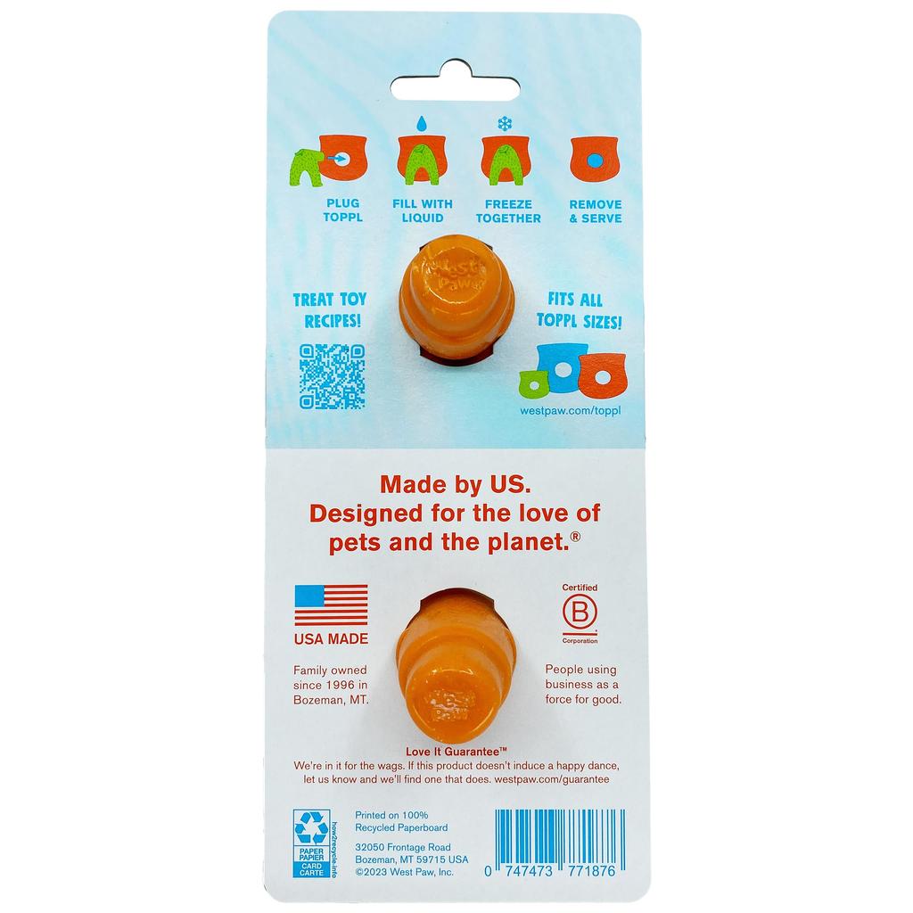 Dop de tapple West Paw Zogoflex, accesoriu exclusiv pentru tapple, tangerină (portocale)