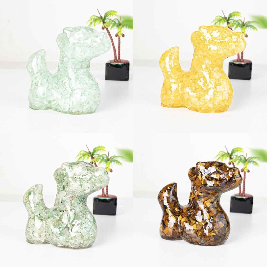 Resin Animal Figurine Home Decor With Natural Crystal For Office And Gift Ideas
