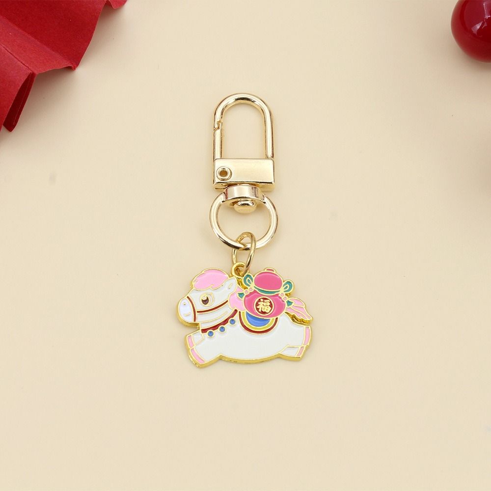 Cartoon Style Zodiac Pony Pendant Bag Hanging Charms Year Horse Lucky Mascot  Accessory