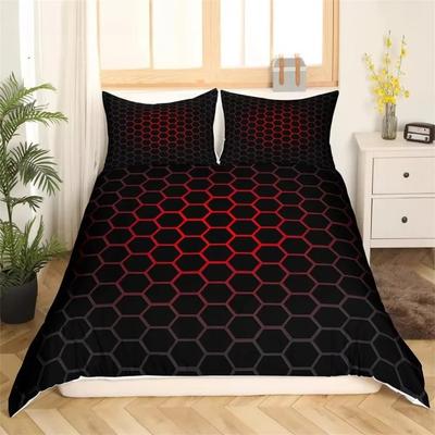 Rot Glühende Bettwäsche Set 3D Bettbezug Set Einzel Doppel Twin Full Size Teenager Erwachsene Bettzeug Weiche Polyester Bettwäsche