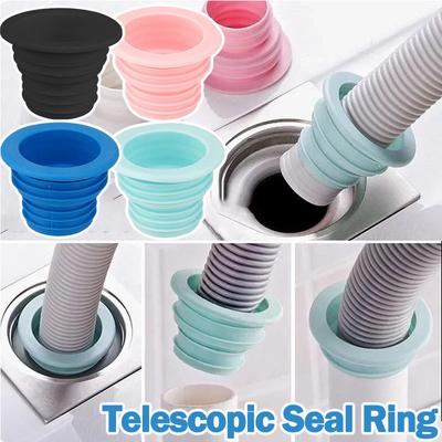 Anello di tenuta per controllo scarico, Tappo di tenuta, Anello telescopico per scarico lavandino/fognatura, Tubo di scarico lavatrice, Deodorazione