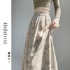 Handu Yishe 2025 Spring/Autumn Retro Ink Wash A-line Skirt