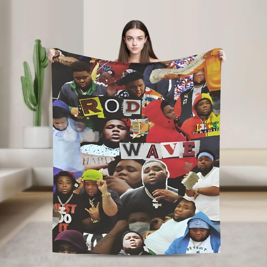 Rapper rod wave  Blanket  Decorative Flannel Bedding Throws For Bedroom Warm Custom Quality Bedspread Birthday Gift
