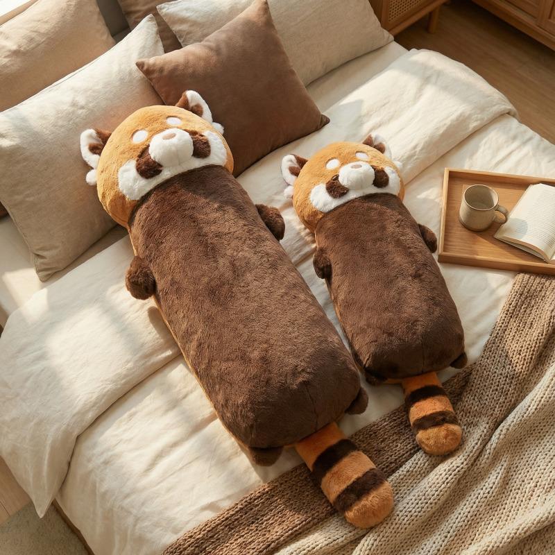1,2/1,6M Riesige Größe Langes Waschbär Plüschtier Stofftier Kissen Süßes Roter Panda Plüschtier Spielzeug Geschenk Für Kinder Weihnachtsgeschenk