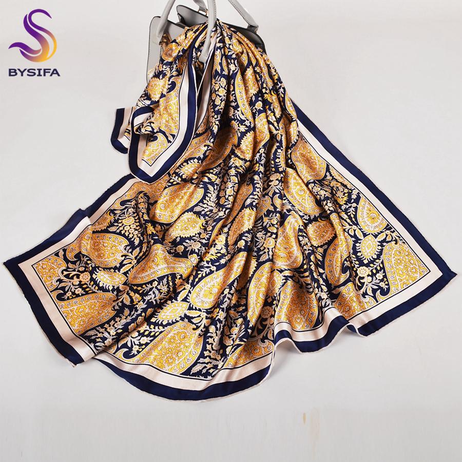 Brand Coffee Green Pure Silk Shawl Scarf Fall Winter Fashion Plaisley Design Natural Silk Scarves Wraps Women Neck Scarf