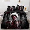 Černý klobouk Lebka Ložní souprava Velikost Queen Halloweenské sady povlečení Moderní styl Ložnicová ložní souprava Povlak na přikrývku Povlaky na polštáře