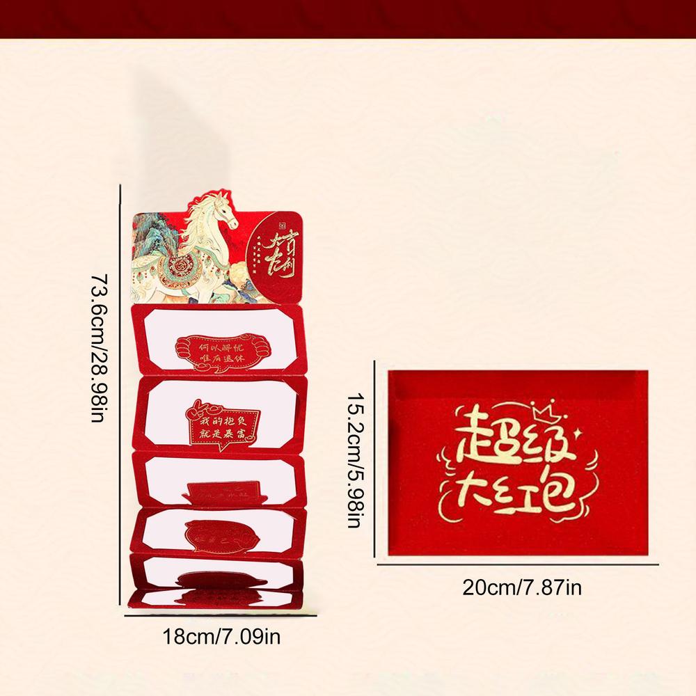 2026 Horse Year Folding Red Envelope Chinese New Year Red Envelopes Cartoon Foldable Lunar Spring Festival Traditional Decors