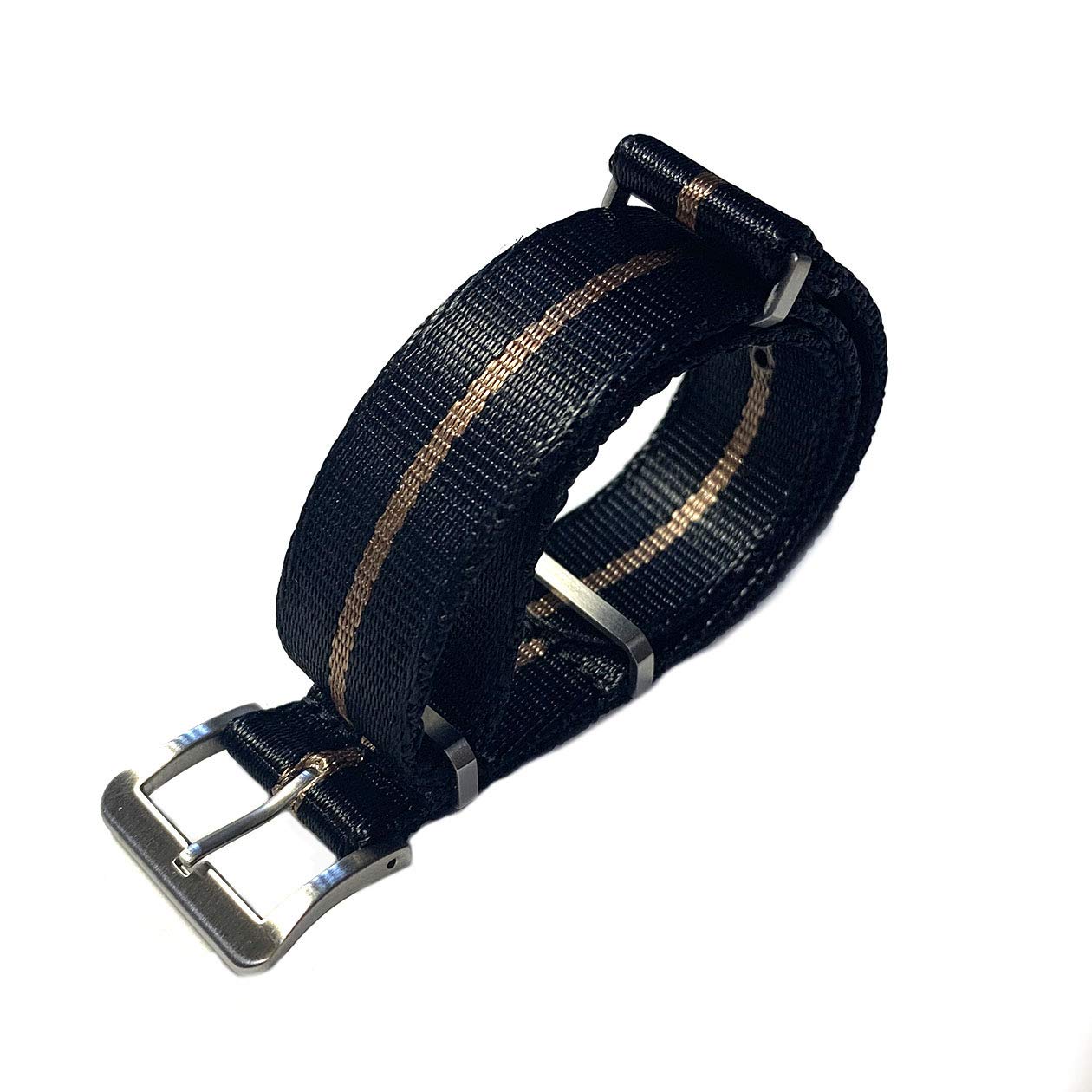 

часы Premium G10 Silk Touch Нейлон Черный со Светло-коричневым Делюкс Нейлоновый ремешок НАТО-типа Ширина 20 мм [Военно-морской Co.] Ремешок НАТО-типа, Полосатый, Ремешок,