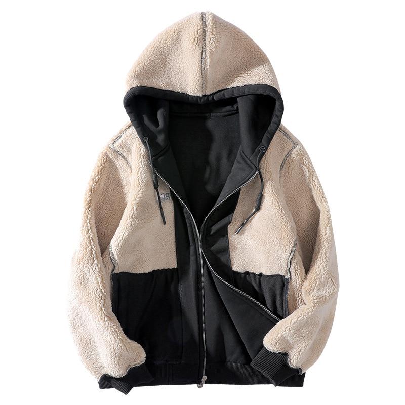 Fleece Thick Men Hooded Sweatshirts Men Jackets Streetwear Hoodies Big Tall Men Jackets Coat