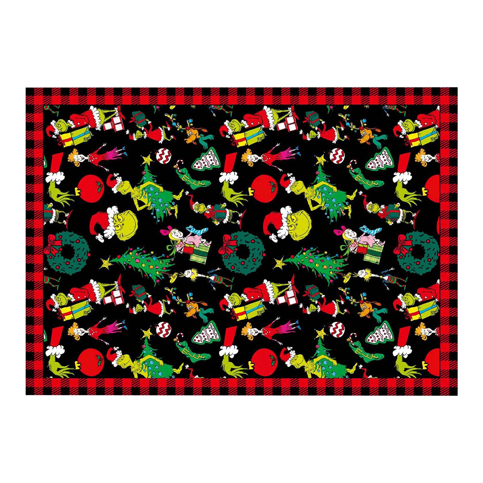 

Christmas Tablecloth For Family Party/Christmas Dinner Table Decoration Cloth With Christmas Elements One Size зелёный