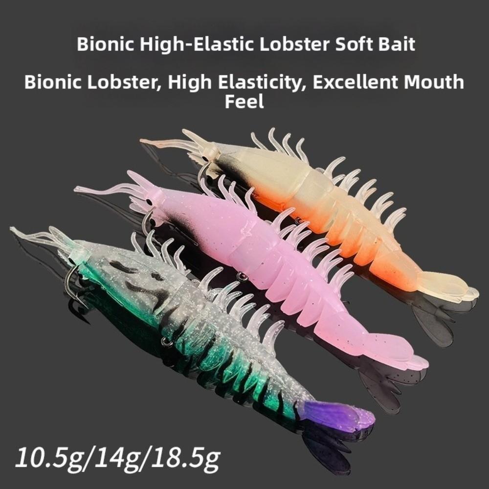 Multi-Joint Design Soft Shrimp Fishing Lure 9.5cm Length Unrigged Hookless Lure  Pesca Tackle Use