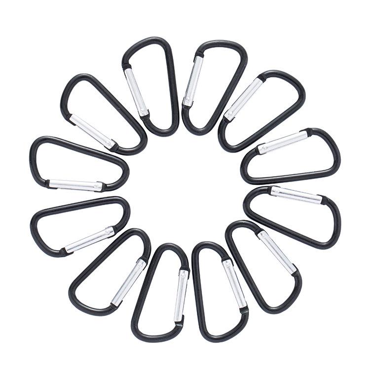 Aluminum Alloy D-Shaped Climbing Carabiner with Safety Spring Hook for Outdoor Use D-shaped