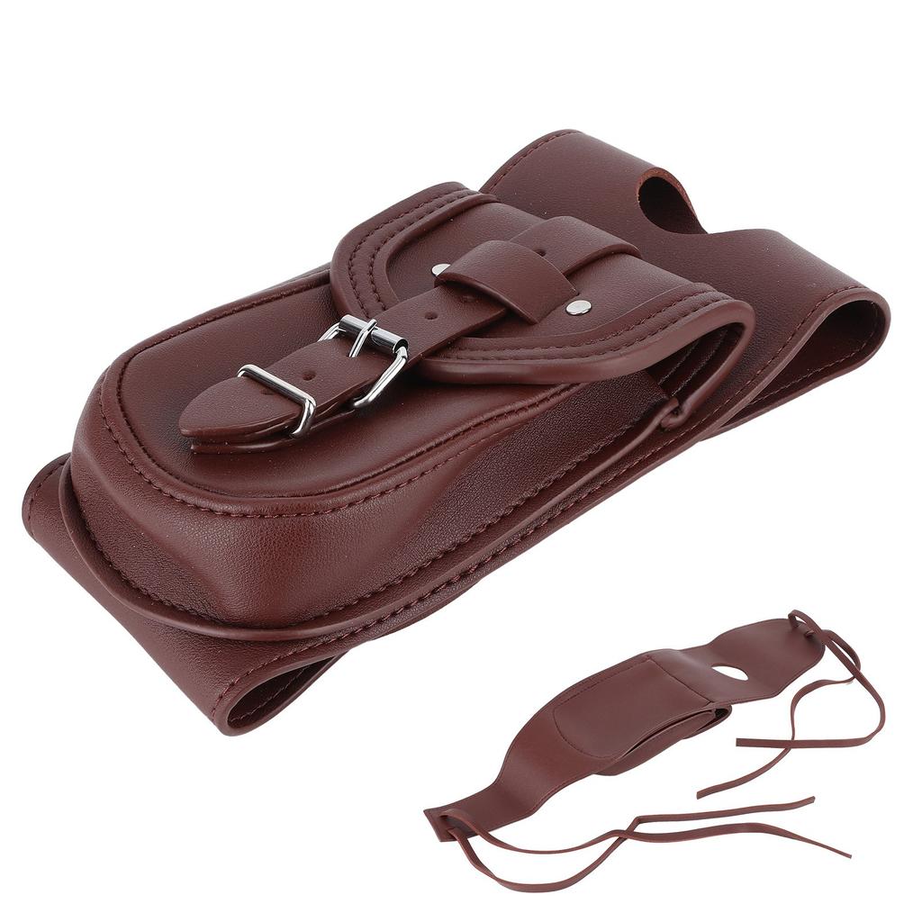 Motorcycle PU Leather Gas Fuel Tank Cover Panel Pad Bib with Pouch Motorbike AccessoryBrown