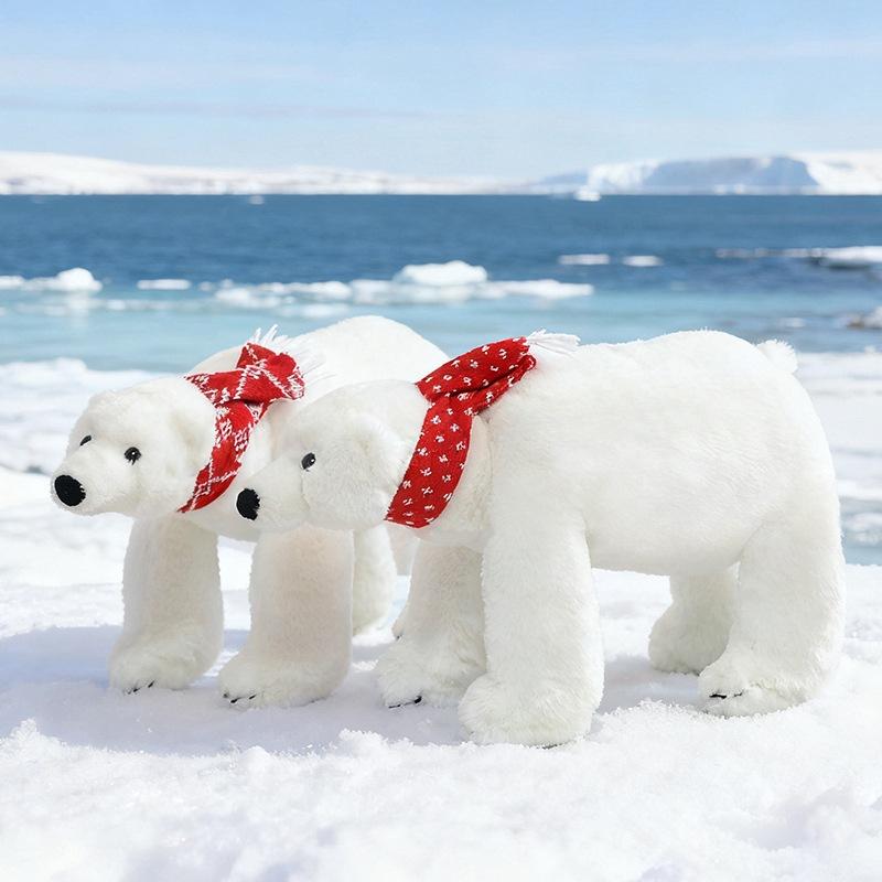 Echte weiße Eisbärpuppe Plüschtier Kuschelbärpuppe Kinderbegleiter Beruhigende Stoffpuppe