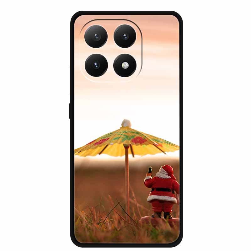 Christmas Cover For Xiaomi 15T 5G Case Black Silicone Cases TPU Santa Claus Christmas Tree Cover Cartoon Deer For Mi 15T 5G 15 T