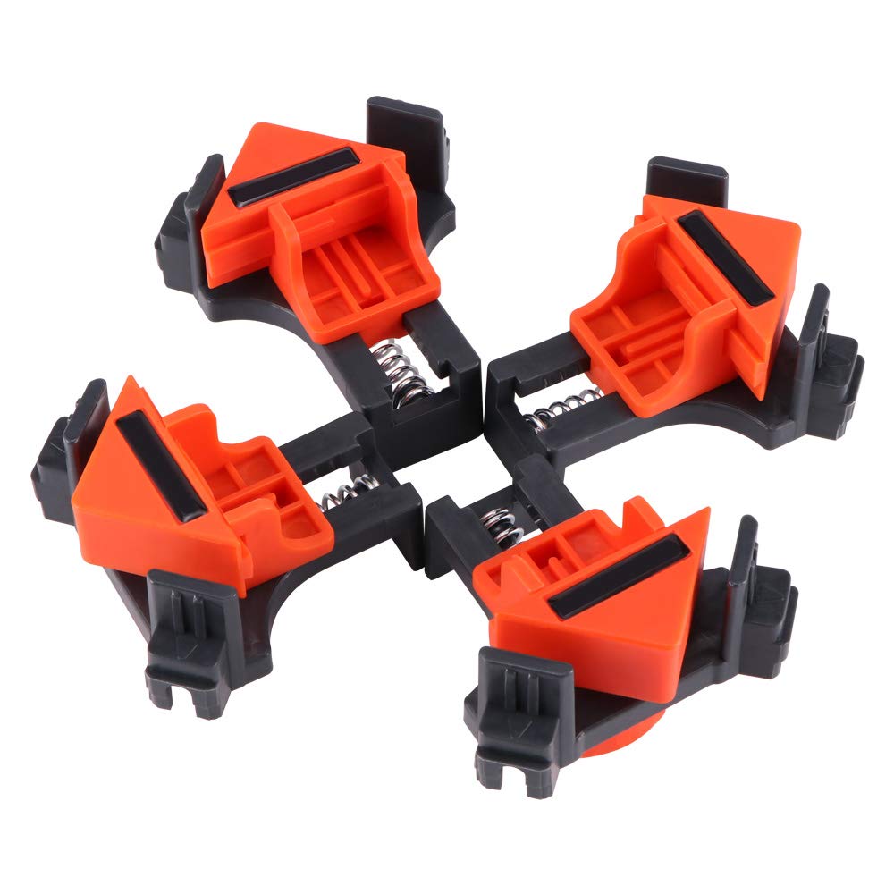 YFFSFDC Corner Woodworking DIY Right Angle 90 Degree Woodworking Woodworking Set of 4 Right Angle Corner Retainer Clamps Clamps, Ruler, Tool, Locator,