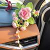 High Quality Car Hanging Decoration Crocheted Bouquet Charm Pendant Knitted Flower Car Interior Accessories Finished Product